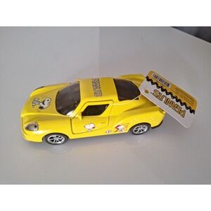 Peanuts 5" Diecast Blue Sports Car Pull Back Action Snoopy Speed Beagle  New